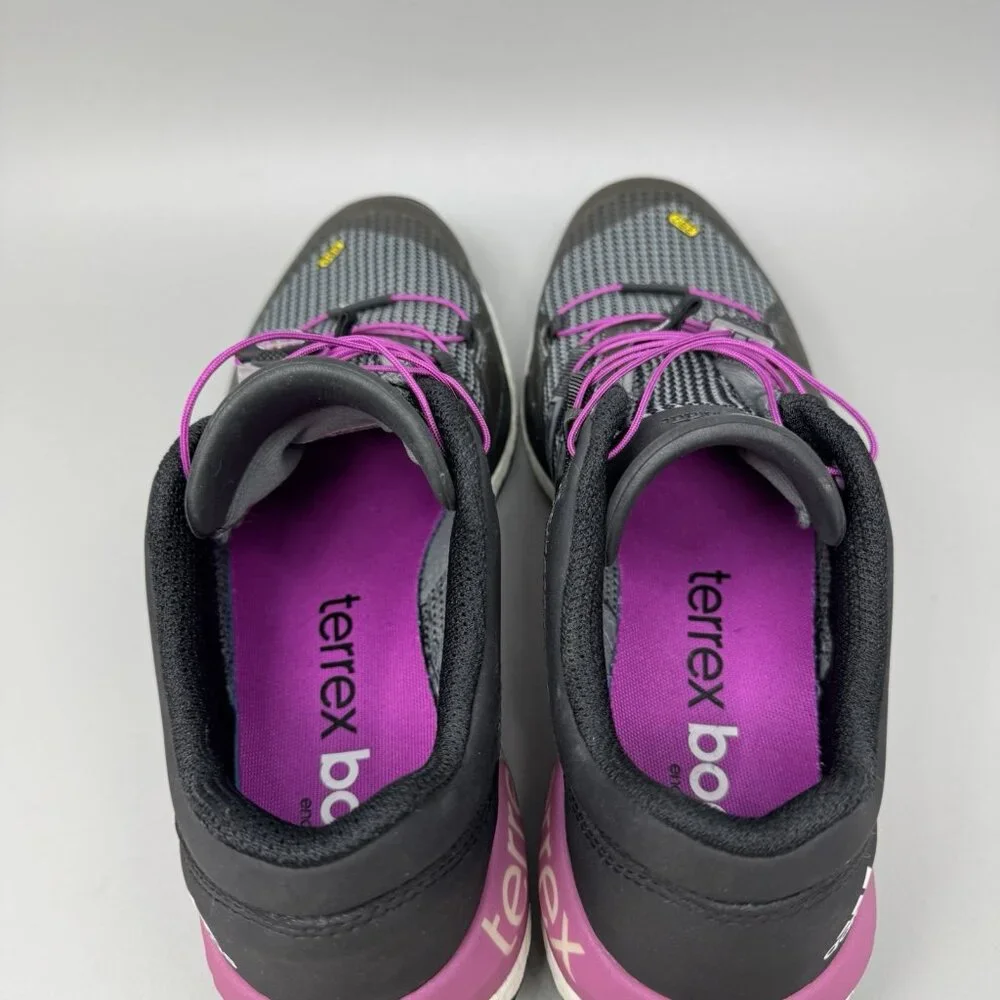 ADIDAS Terrex Boost B44424 Black Purple Outdoor Hiking Trail Shoes Womens 10.5
